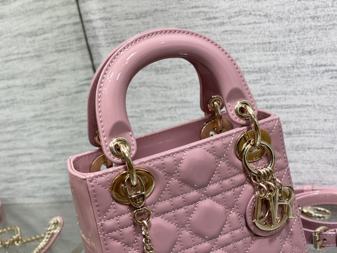 Mini Lady Dior Bag Lilac Patent Cannage Calfskin